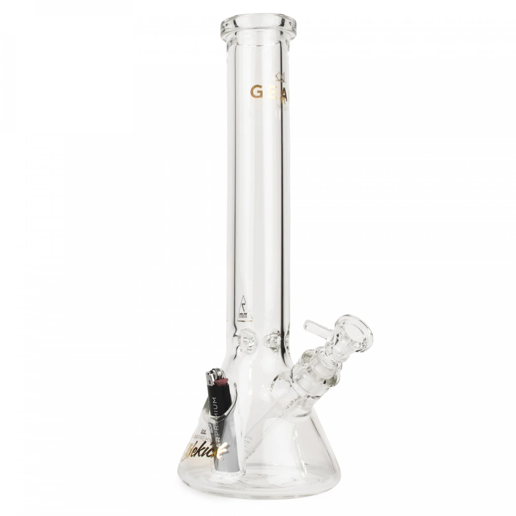 Gear Premium 15" Tall 7mm Thick Sidekick Beaker Bong W/ Lighter Holster - Image 4