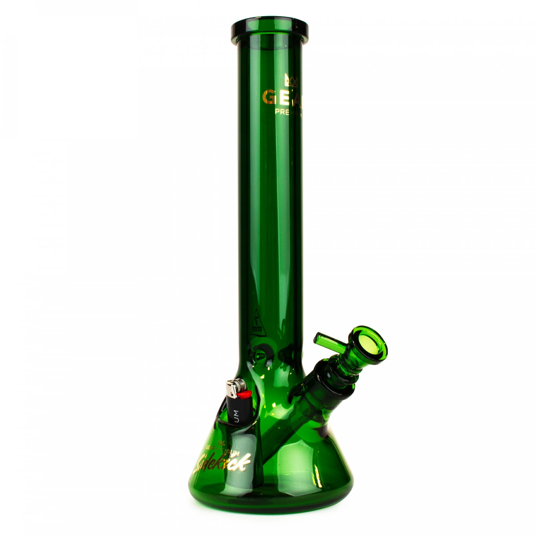 Gear Premium 15" Tall 7mm Thick Sidekick Beaker Bong W/ Lighter Holster - Image 6