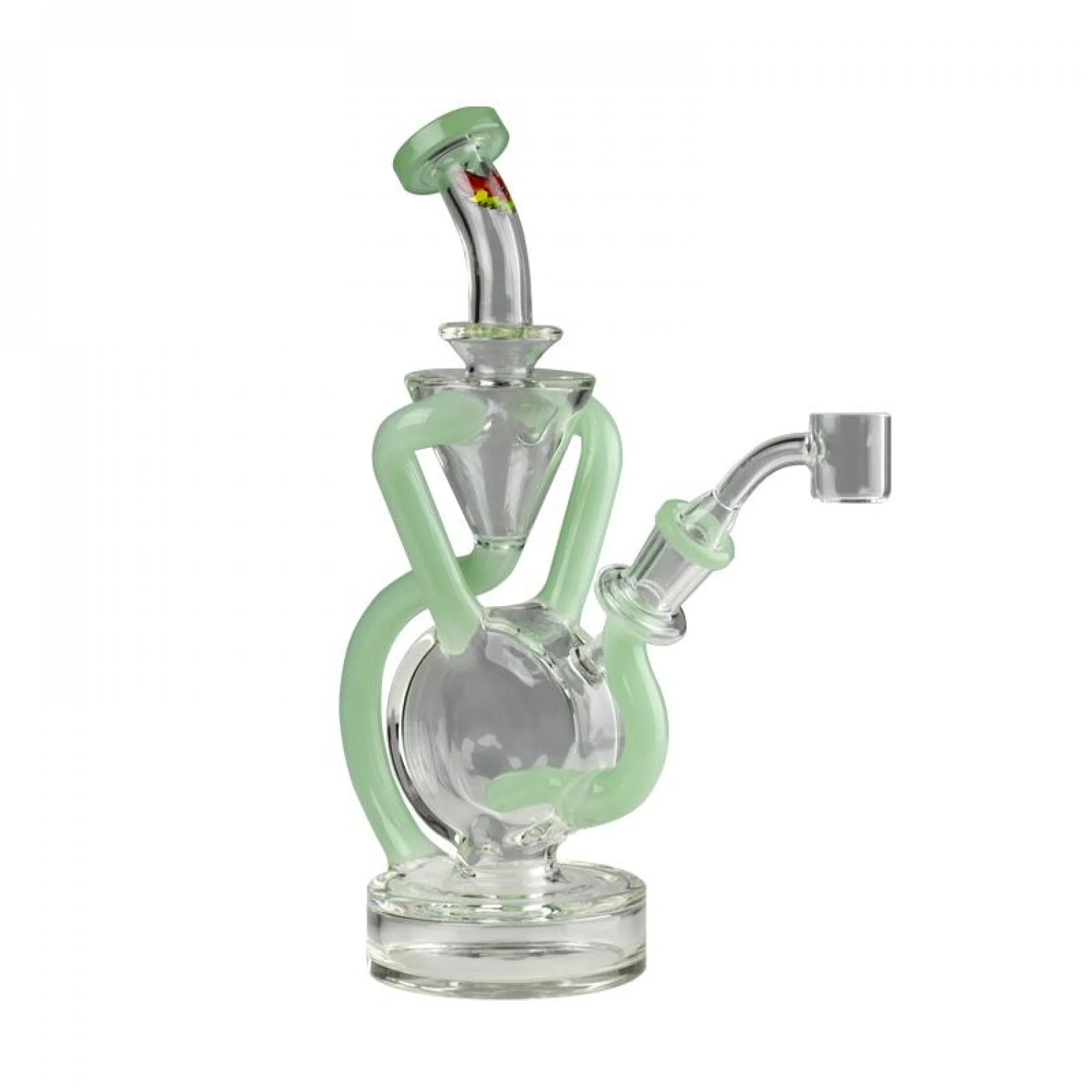 Red Eye Glass 9" Tall Cumulus Double Recycler Dab Rig - Image 3