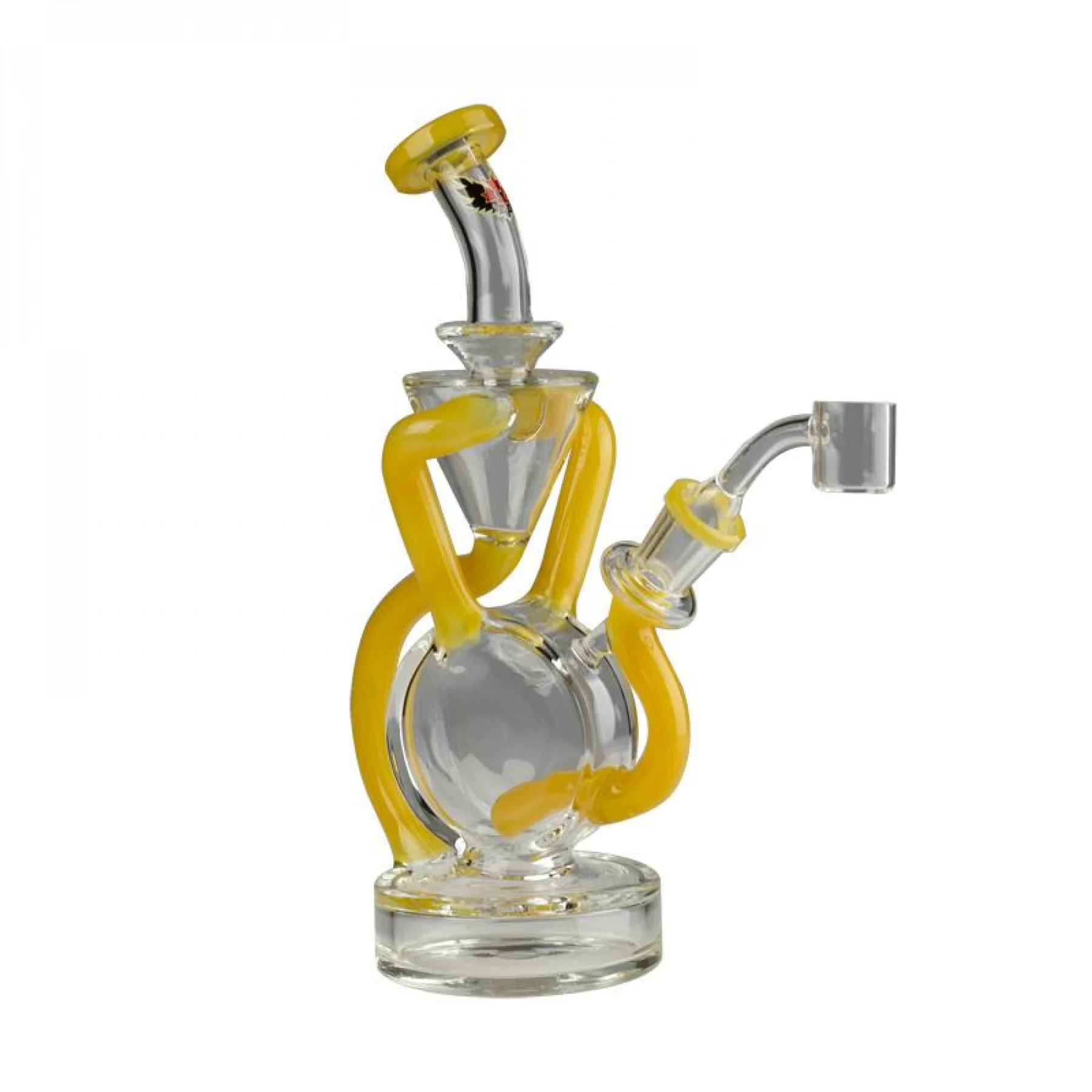 Red Eye Glass 9" Tall Cumulus Double Recycler Dab Rig - Image 4